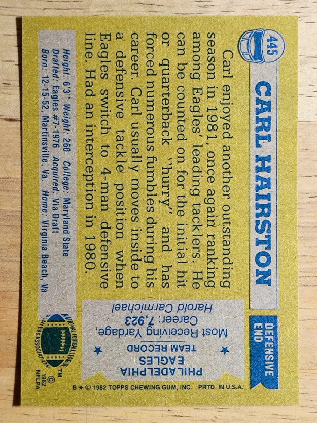 1982 Topps #445 Carl Hairston