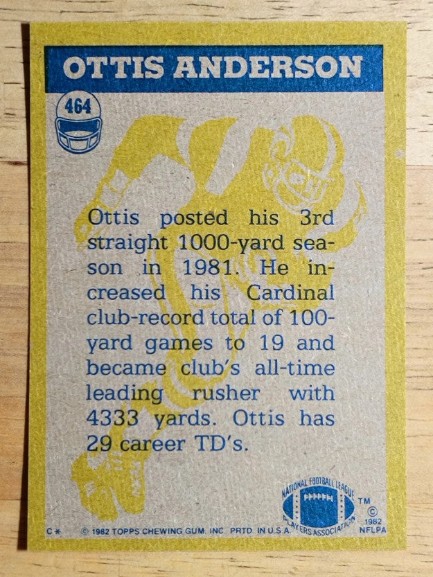 1982 Topps #464 Ottis Anderson IA