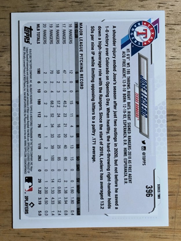 2021 Topps #396 Jose Leclerc