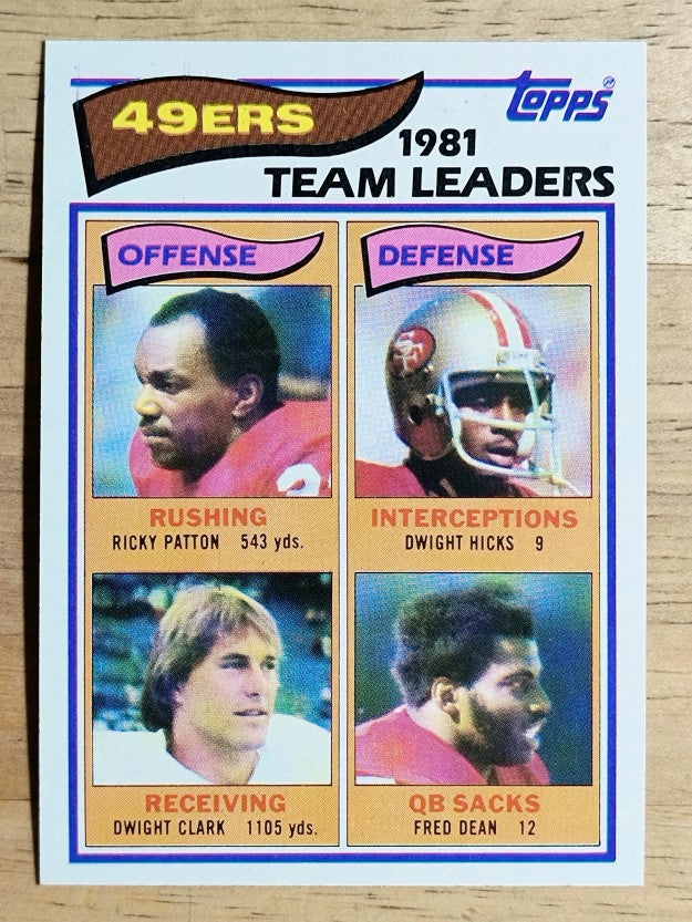 1982 Topps #477 49ers TL/Ricky Patton/Dwight Clark/Dwight Hicks/Fred Dean
