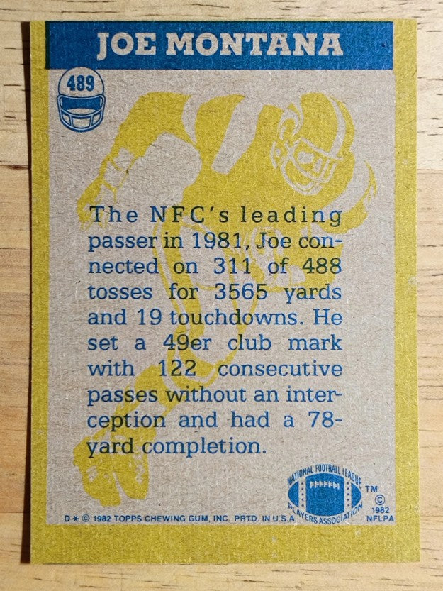 1982 Topps #489 Joe Montana IA (EX)