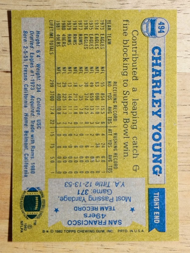 1982 Topps #494 Charle Young