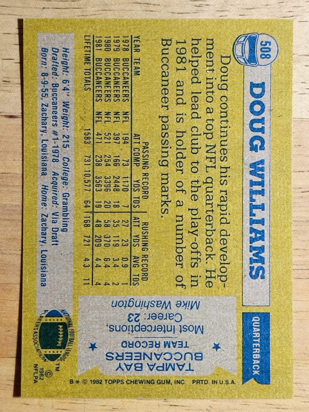 1982 Topps #508 Doug Williams