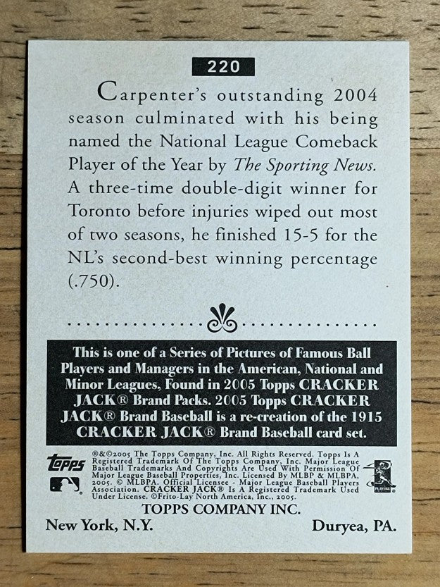 2005 Topps Cracker Jack Mini Red #220 Chris Carpenter