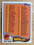 1982 Topps #528 Checklist 397-528