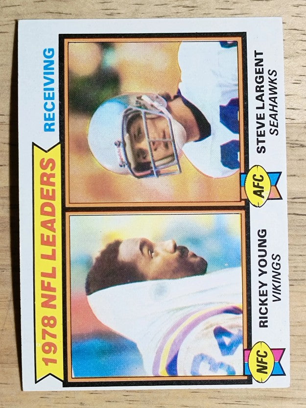 1979 Topps #2 Receiving Leaders/Rickey Young/Steve Largent (EXMT)
