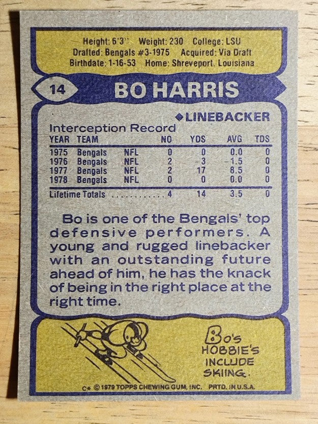 1979 Topps #14 Bo Harris (NM)