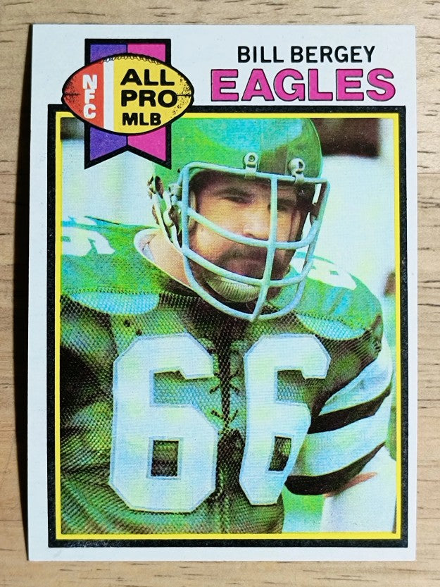 1979 Topps #20A Bill Bergey AP/Eagles printed in pink on front (NM)