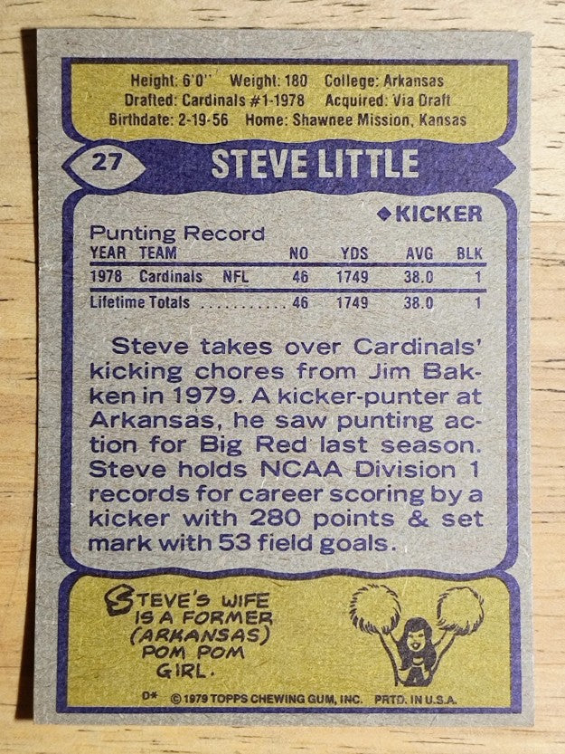 1979 Topps #27 Steve Little RC (NM)