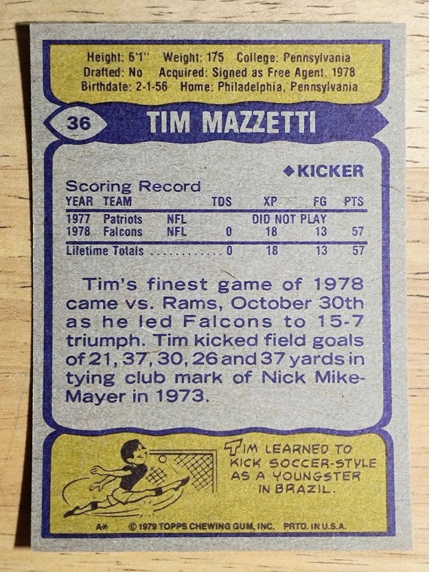 1979 Topps #36 Tim Mazzetti RC (MINT)