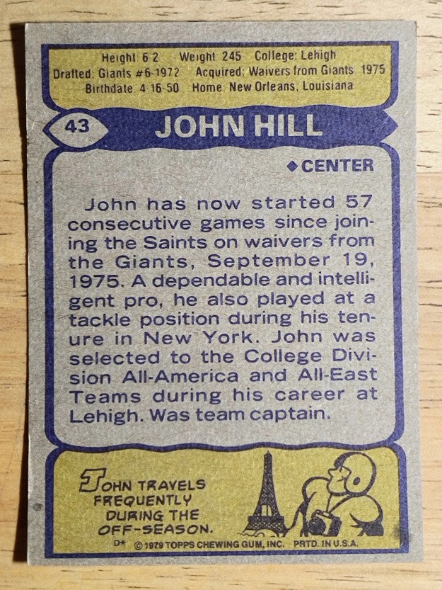 1979 Topps #43 John Hill (NM)
