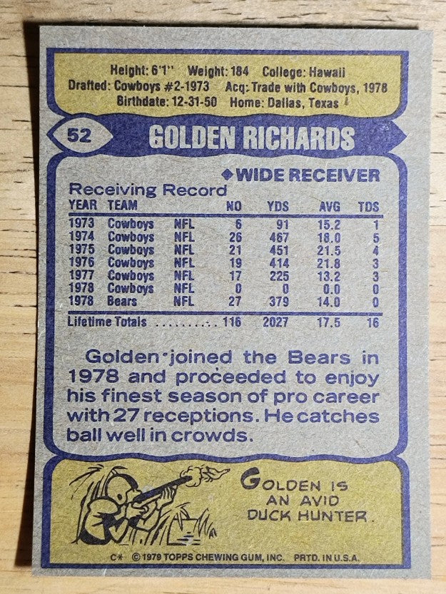 1979 Topps #52 Golden Richards (EX)