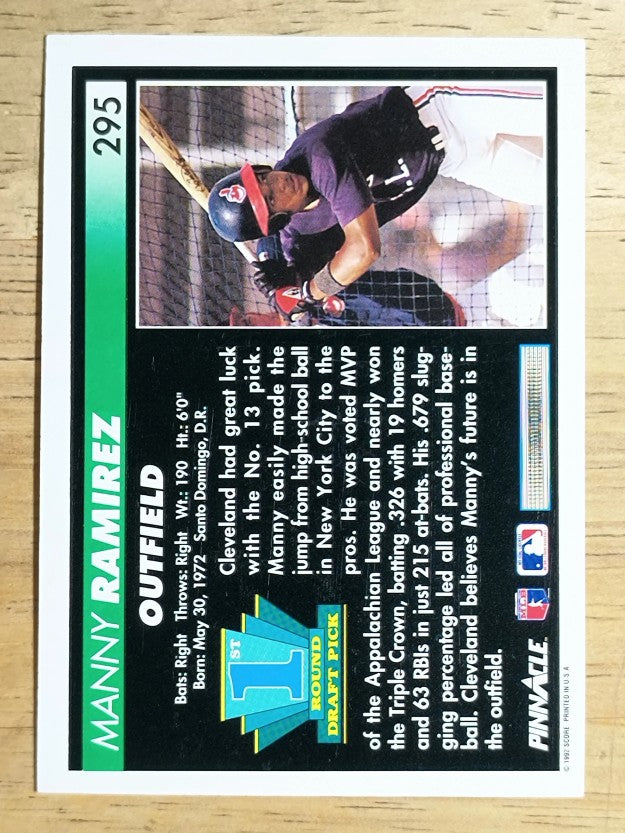 1992 Pinnacle #295 Manny Ramirez RC