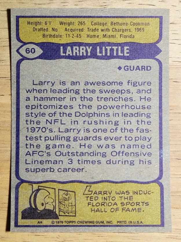 1979 Topps #60 Larry Little (NM)