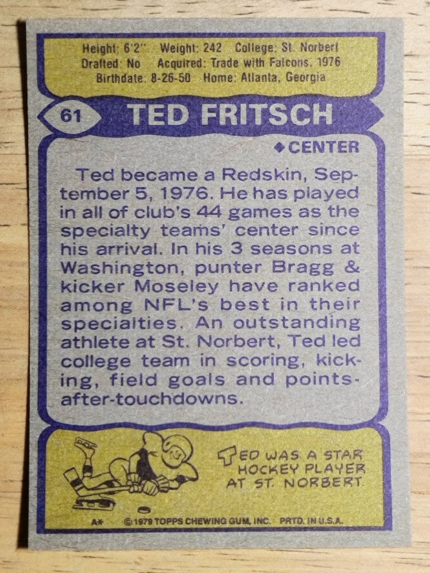 1979 Topps #61 Ted Fritsch Jr. (NM)