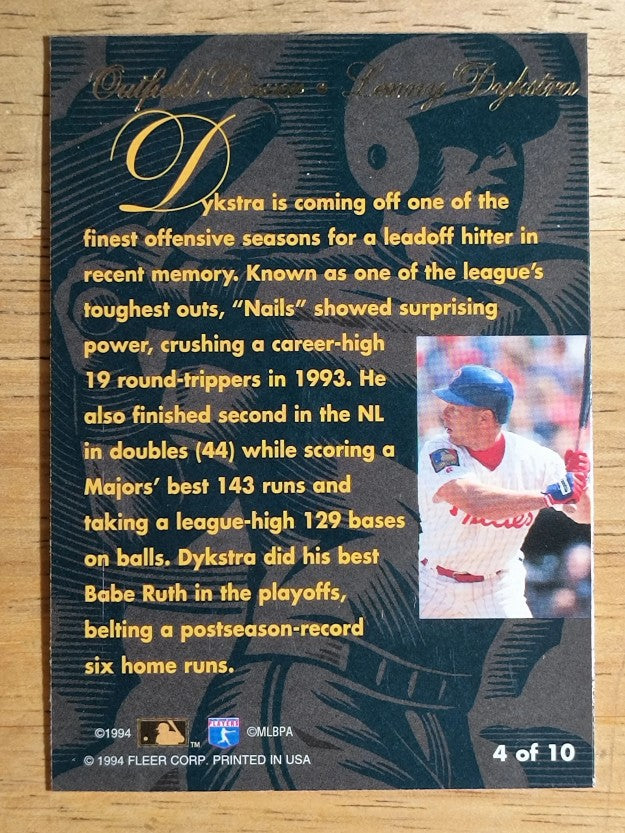 1994 Flair Outfield Power #4 Lenny Dykstra