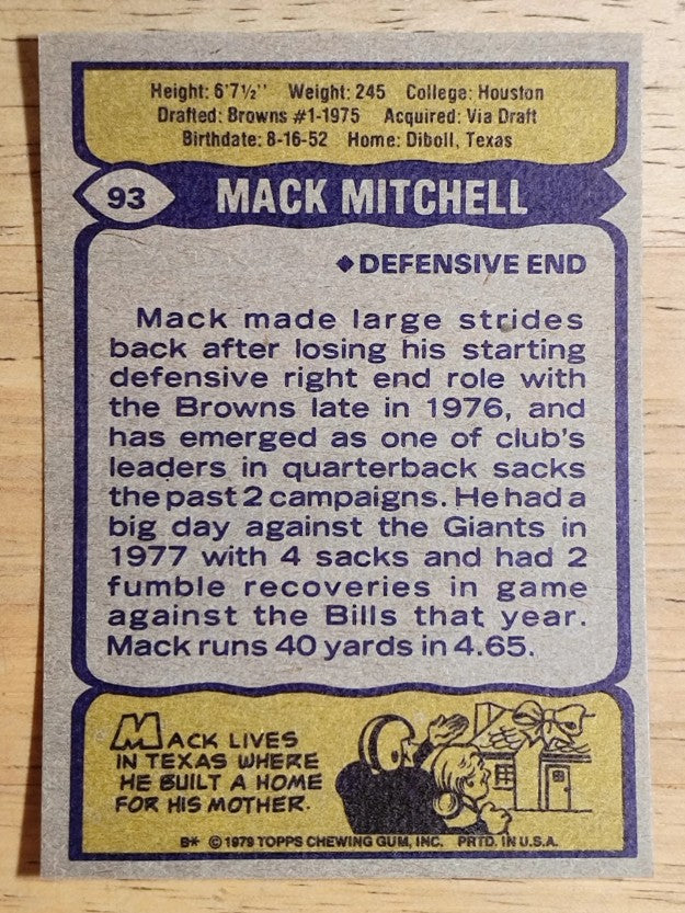 1979 Topps #93 Mack Mitchell (NM)