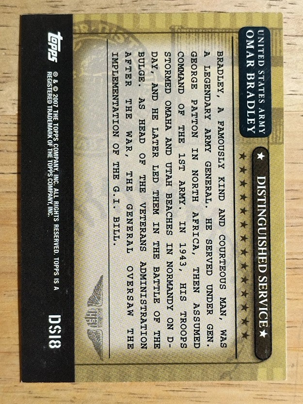 2007 Topps Distinguished Service #DS18 Omar Bradley