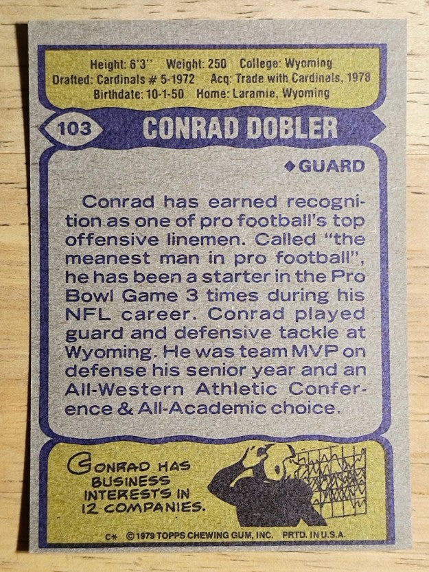 1979 Topps #103 Conrad Dobler (EX)