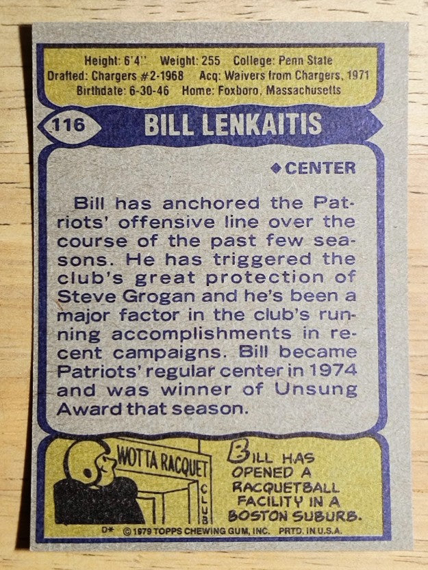 1979 Topps #116 Bill Lenkaitis (EXMT)