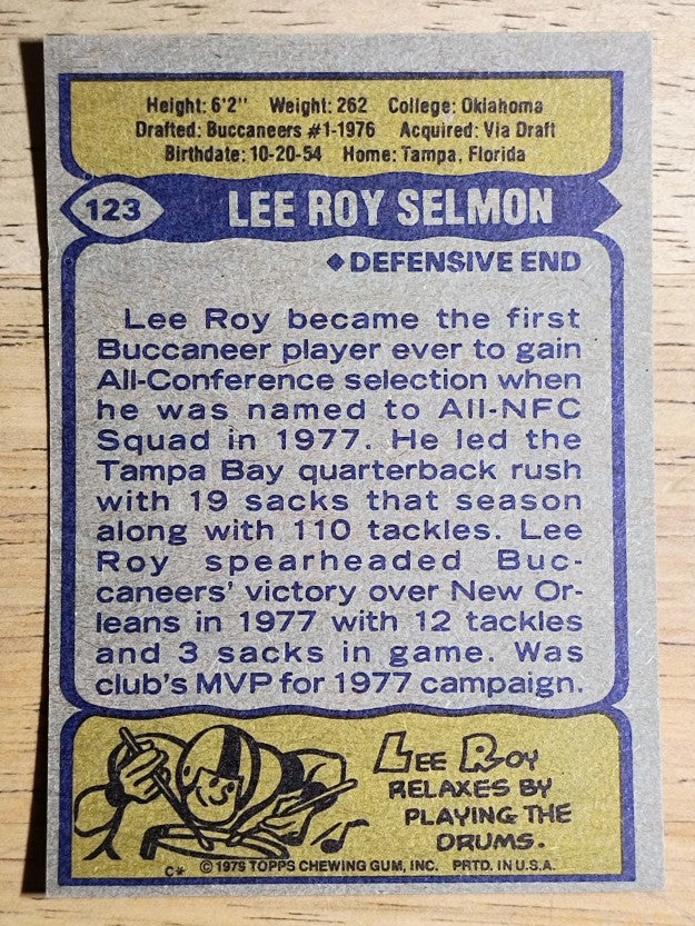 1979 Topps #123 Lee Roy Selmon (EXMT)