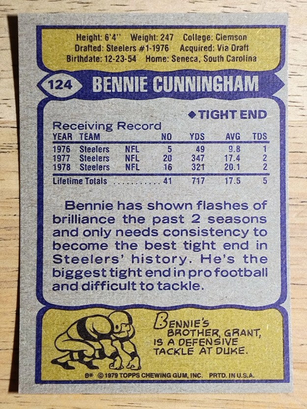 1979 Topps #124 Bennie Cunningham (NM)