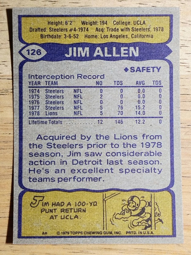 1979 Topps #126 Jim Allen (NMMT)