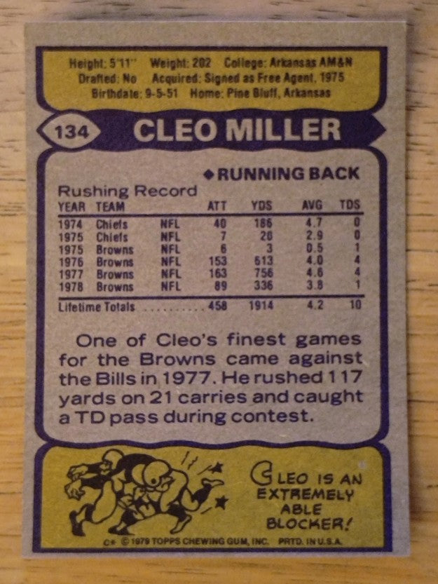 1979 Topps #134 Cleo Miller (EXMT)