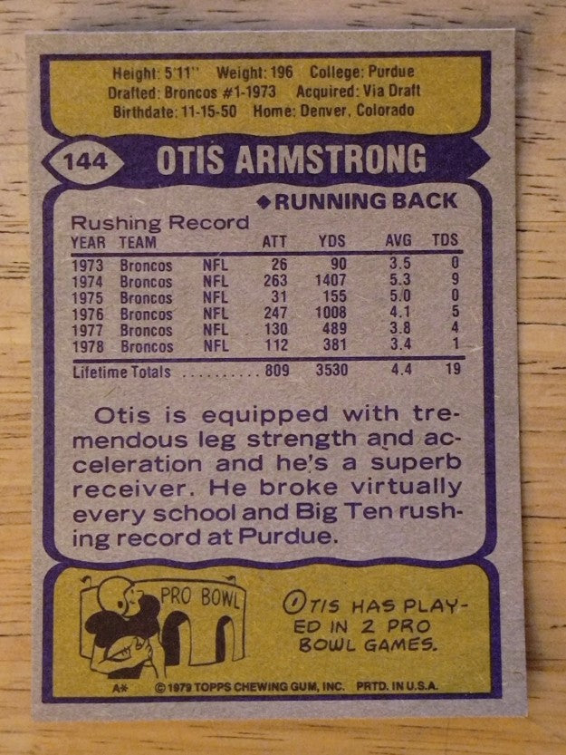 1979 Topps #144 Otis Armstrong (NM)