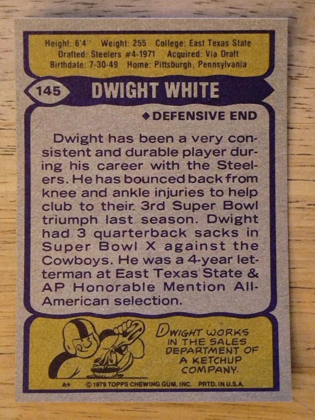 1979 Topps #145 Dwight White (NMMT)