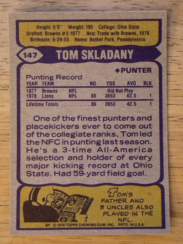 1979 Topps #147 Tom Skladany RC (MINT)