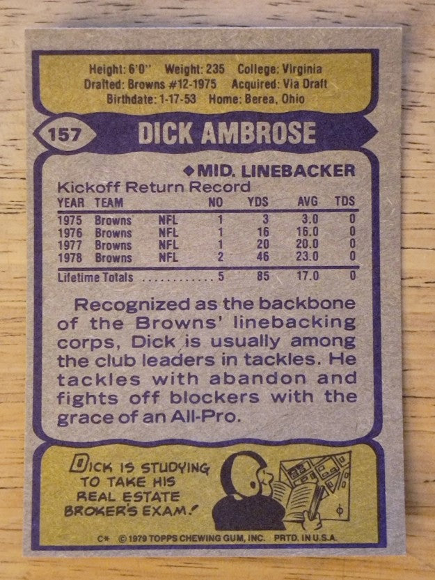 1979 Topps #157 Dick Ambrose (EX)