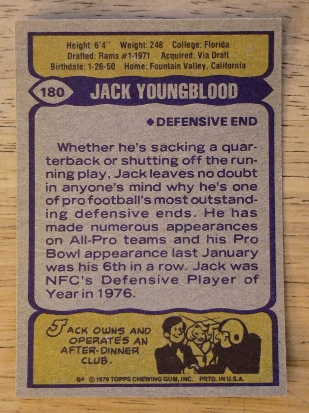 1979 Topps #180 Jack Youngblood AP (NMMT)