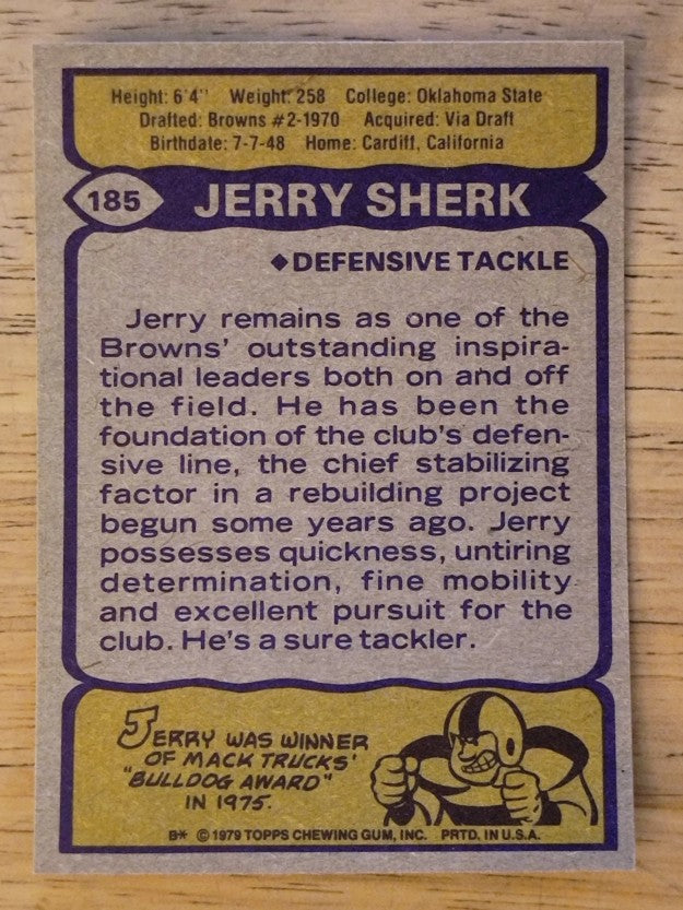1979 Topps #185 Jerry Sherk (MINT)