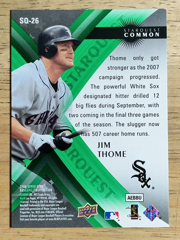 2008 Upper Deck First Edition StarQuest #SQ26 Jim Thome