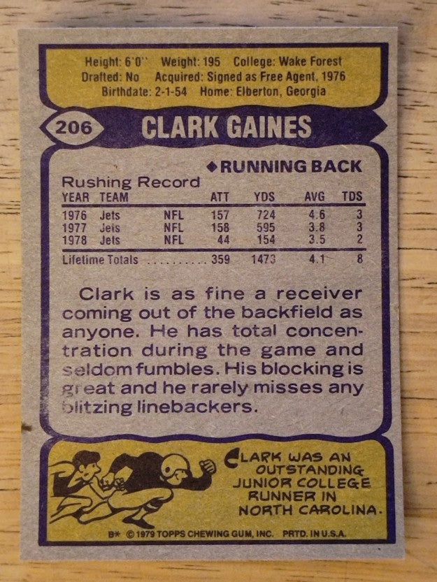1979 Topps #206 Clark Gaines (EXMT)