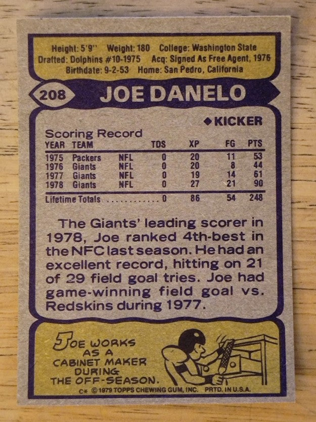 1979 Topps #208 Joe Danelo (NM)