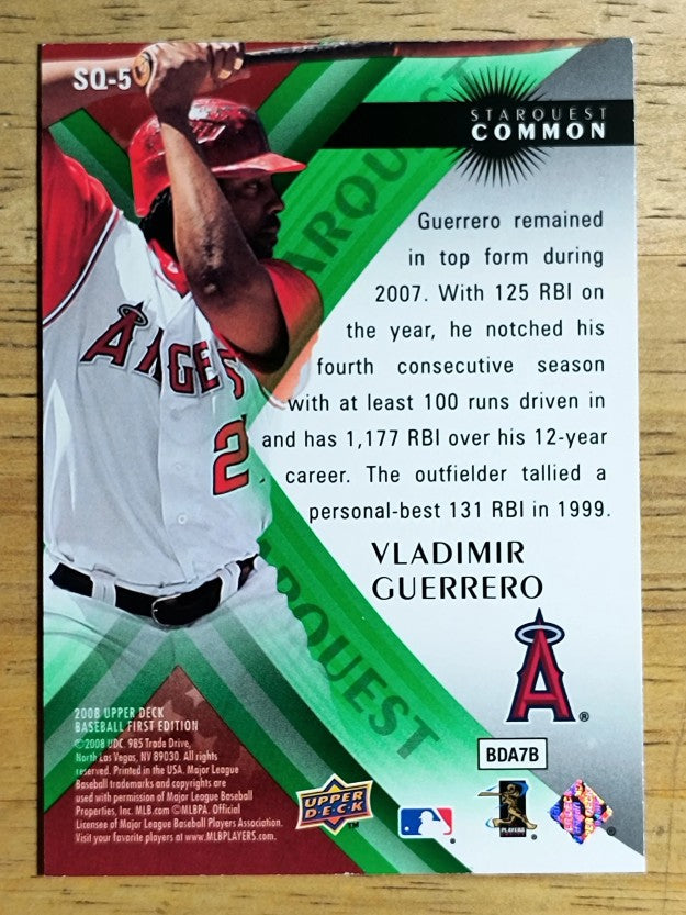 2008 Upper Deck First Edition StarQuest #SQ5 Vladimir Guerrero