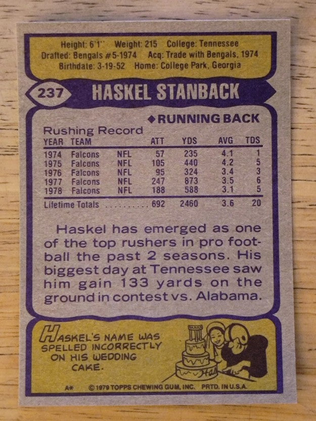 1979 Topps #237 Haskel Stanback (NM)