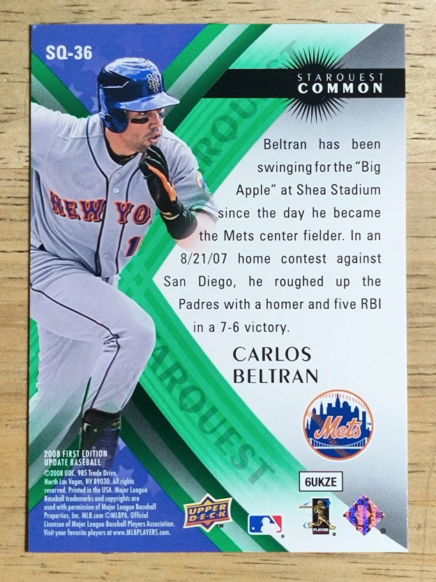 2008 Upper Deck First Edition StarQuest #SQ36 Carlos Beltran