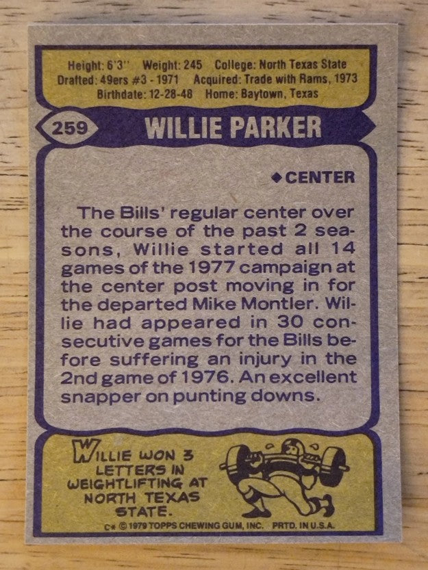 1979 Topps #259 Willie Parker C (EX)
