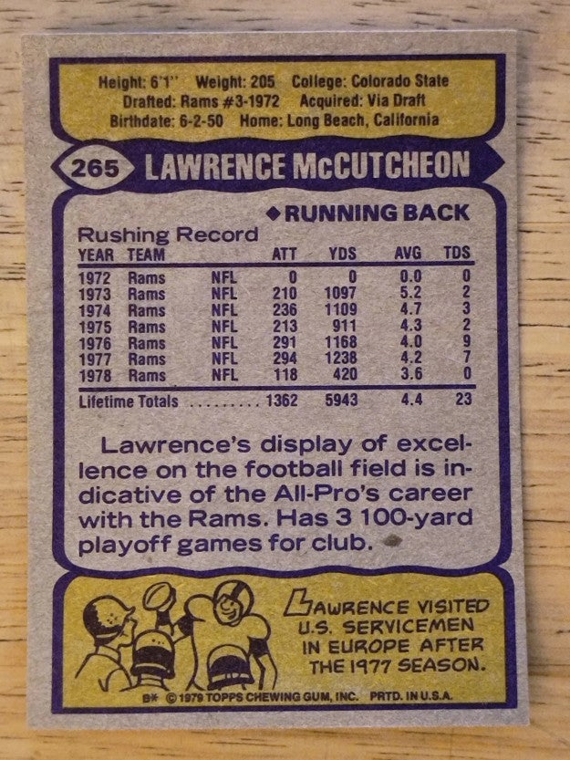 1979 Topps #265 Lawrence McCutcheon (NMMT)