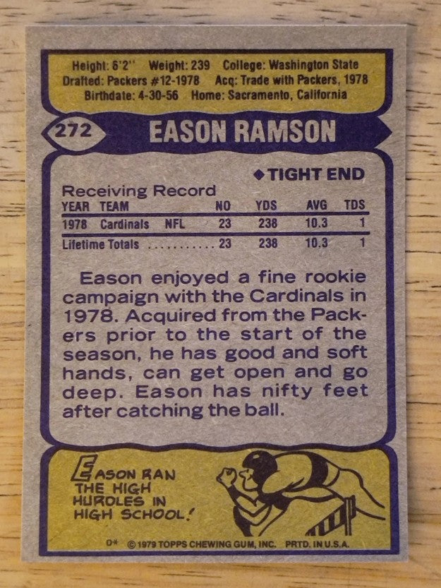 1979 Topps #272 Eason Ramson RC (EXMT)