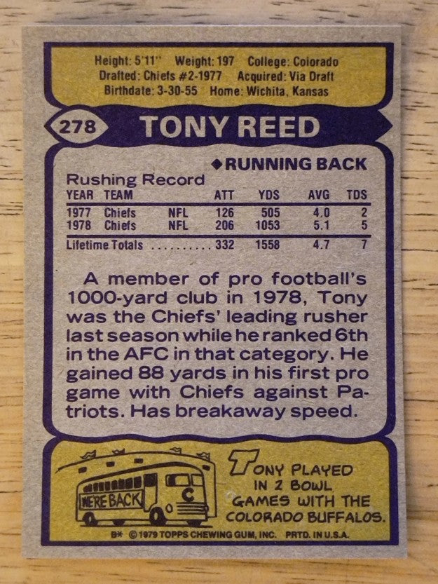 1979 Topps #278 Tony Reed (NM)