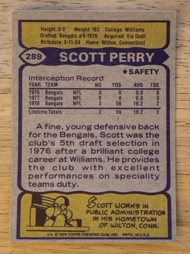 1979 Topps #289 Scott Perry RC (NM)