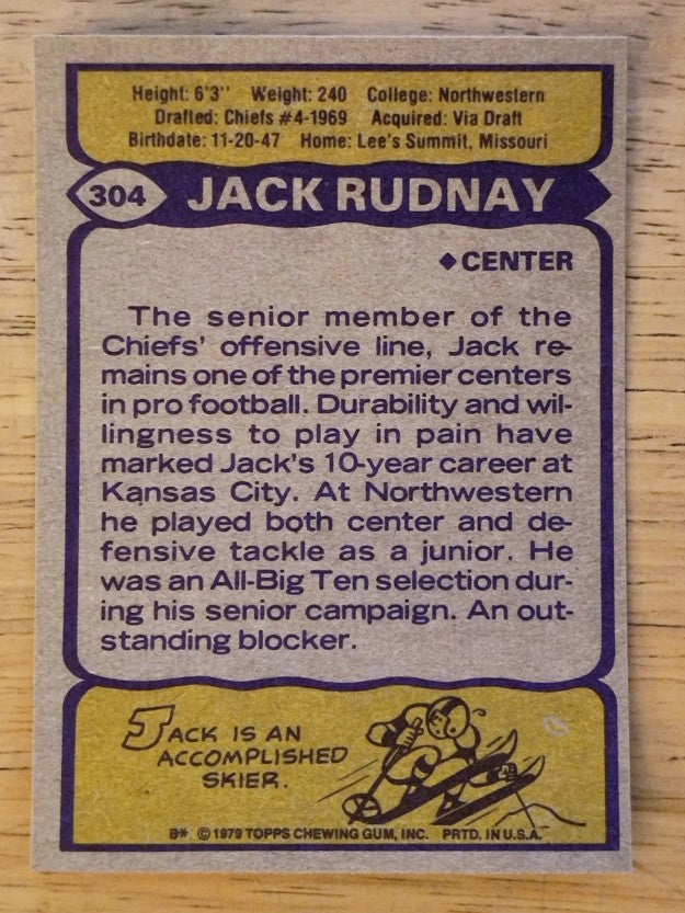 1979 Topps #304 Jack Rudnay (NMMT)