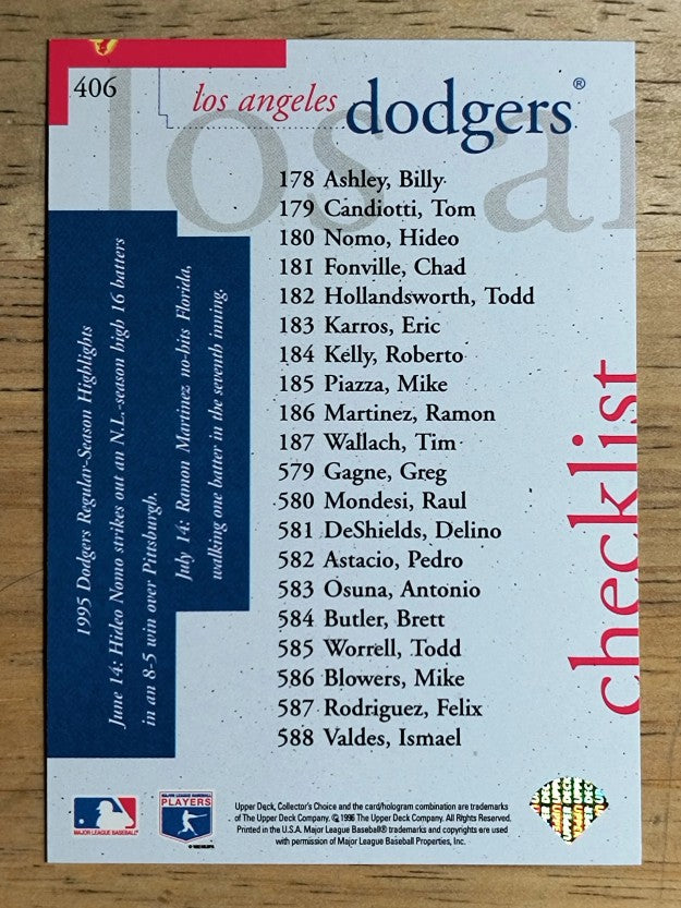 1996 Collector's Choice Silver Signature #406 Mike Piazza TC