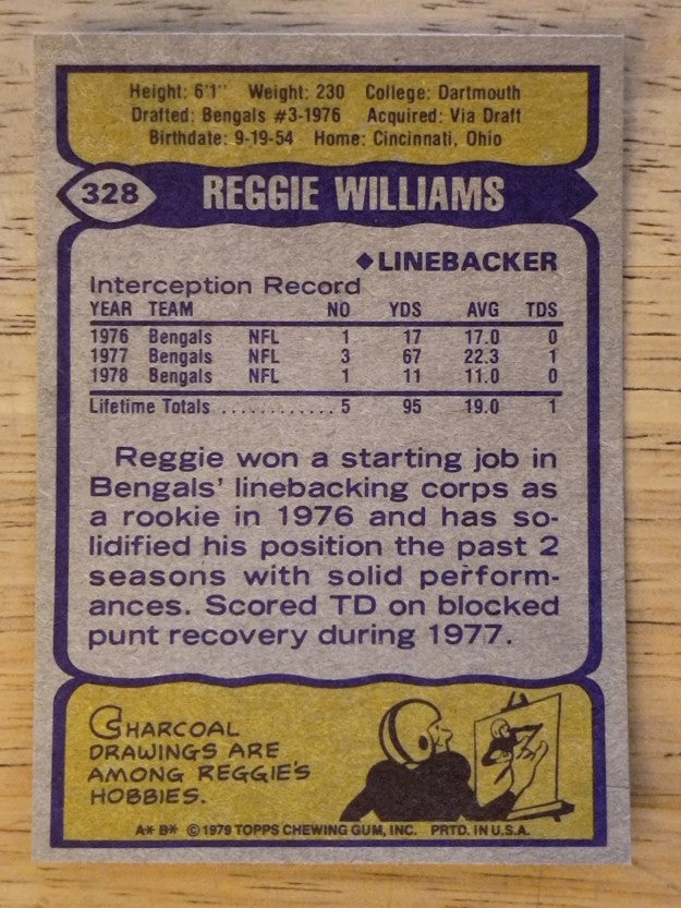 1979 Topps #328 Reggie Williams (NM)