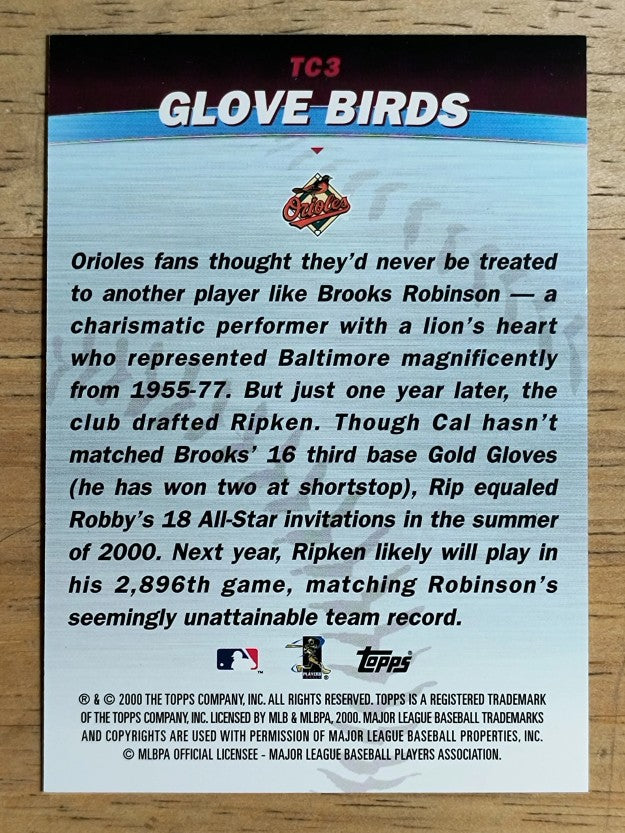 2001 Topps Combos #TC3 Brooks Robinson/Cal Ripken Jr