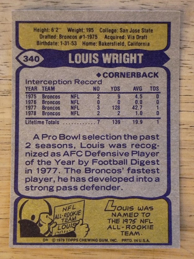 1979 Topps #340 Louis Wright AP (EXMT)
